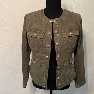 White House Black Market Army Green Cadet Jacket NWT